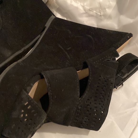 Me Too black suede wedge sandals- worn once - Picture 9 of 10